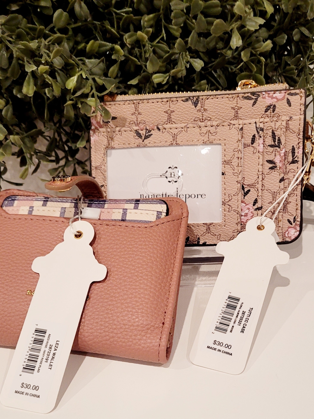 Nanette Lepore Pink Wallet with Floral and Plaid Cardholders 3 Pieces - Picture 5 of 5